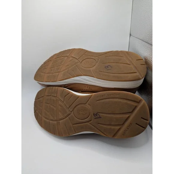 SAS Walking Shoes Mens 13 W Tan Journey Mesh Leather Lace Up Comfort Sneakers - Picture 6 of 6